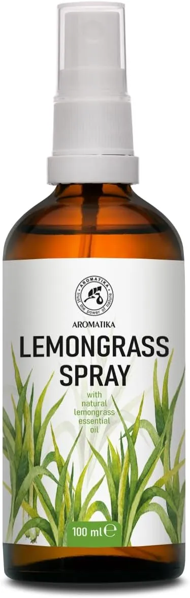 Lemongrass Aromatherapy Spray with Natural Lemongrass Essential Oil 3.4 Fl Oz - Room Mist - Air Freshener - Summer Scent - Great for Yoga - Pillow & Linen Spray - Relaxation