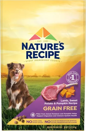 Natures Recipe Grain Free Lamb, Sweet Potato & Pumpkin Recipe Dry Dog Food, 12 lb. Bag