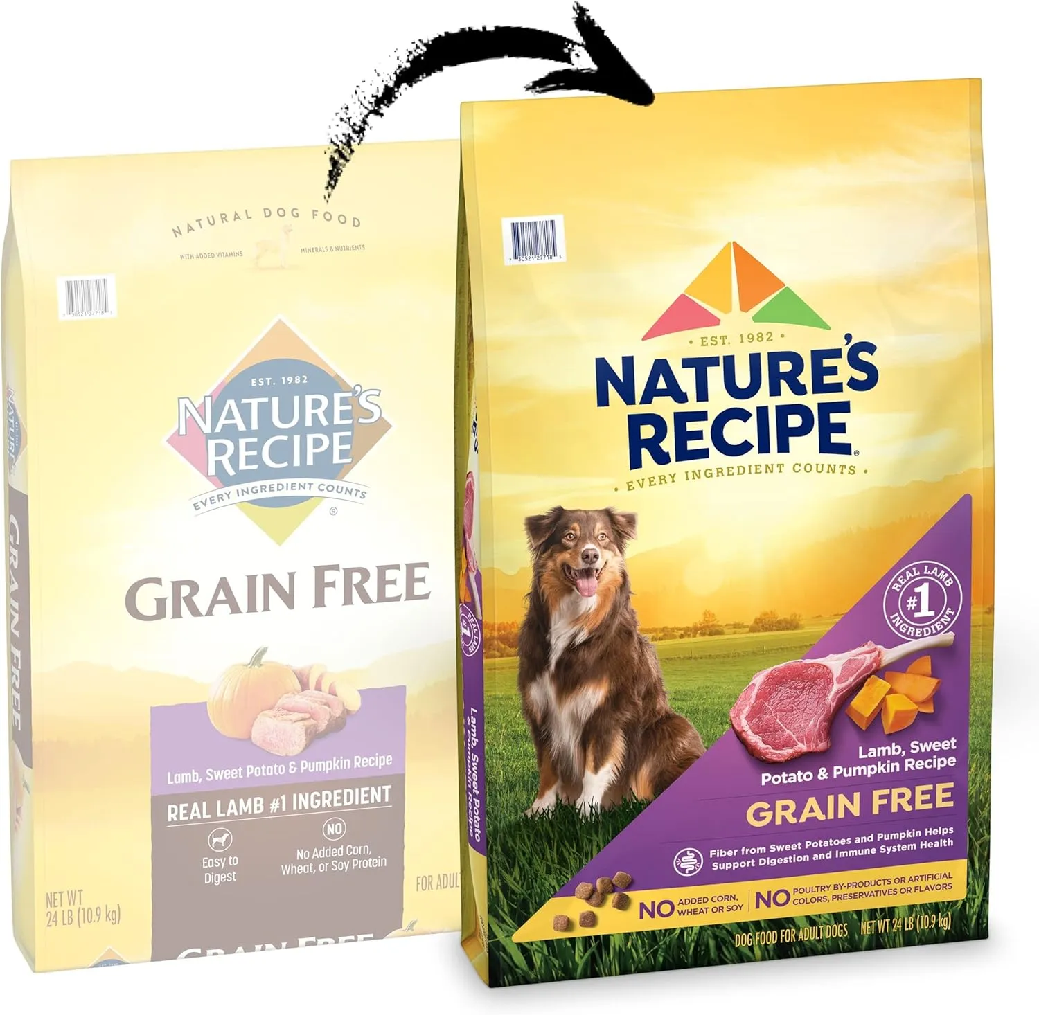 Natures Recipe Grain Free Lamb, Sweet Potato & Pumpkin Recipe Dry Dog Food, 12 lb. Bag