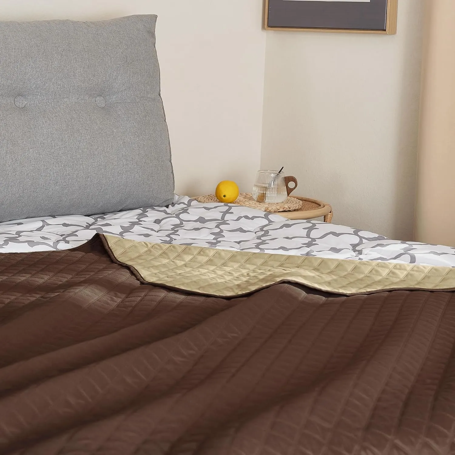 NICETOWN Pet Bed Cover Dog Blanket for Sofa and Furniture Waterproof Large Dog Crate Bed, Mat Reusable Pads Extra Large Puppy Pad, 1 Piece, 82" W x 102" L, Chocolate/Sand