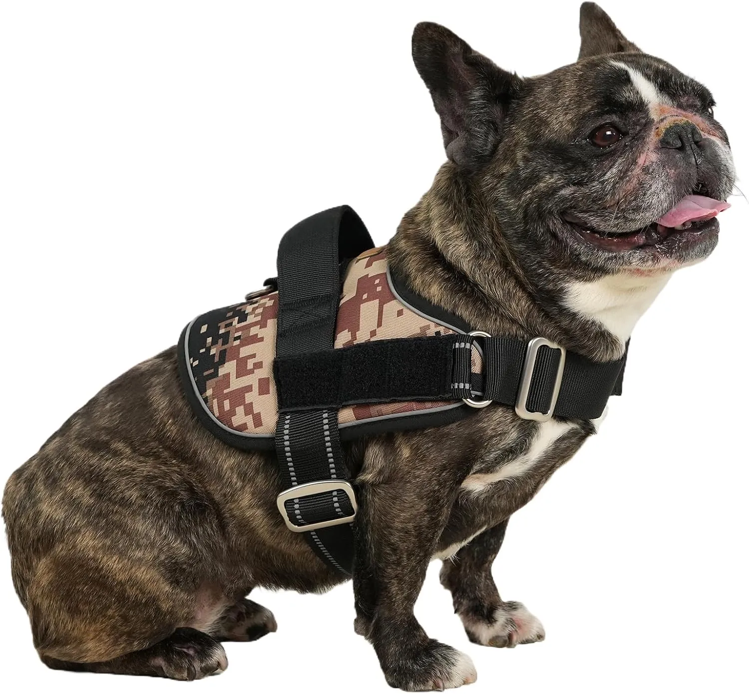 No Pull Dog Harness,Adjustable Padded Vest,Reflective Breathable Material,No Choke Design for Small,Medium and Large Dogs,Comfortable for Walking,Running,Training,Desert Camo,M