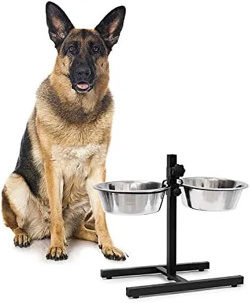 Nobby | Double Raised Dog Feeding Station Food Bar with 2 Stainless Steel Bowls
