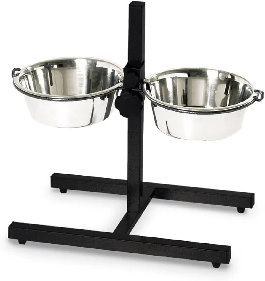 Nobby | Double Raised Dog Feeding Station Food Bar with 2 Stainless Steel Bowls