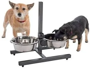 Nobby | Double Raised Dog Feeding Station Food Bar with 2 Stainless Steel Bowls