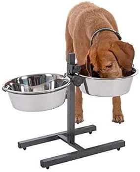 Nobby | Double Raised Dog Feeding Station Food Bar with 2 Stainless Steel Bowls
