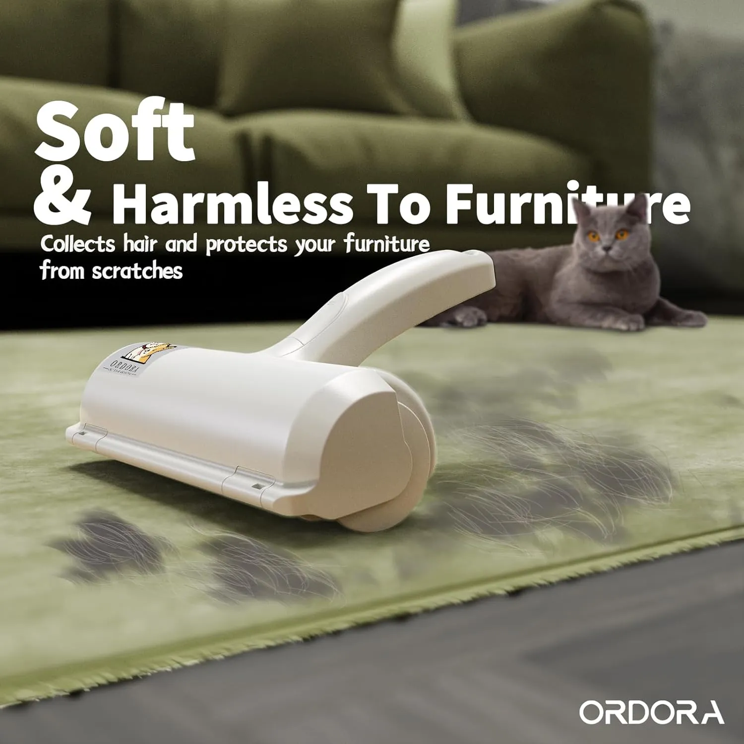 Ordora Pet Hair Removal ToolReusable Lint Roller for Pet Hair - Portable Pet Hair Remover - Dog and Cat Hair Remover for Couch, Furniture, Carpet, Clothes and Car Seat