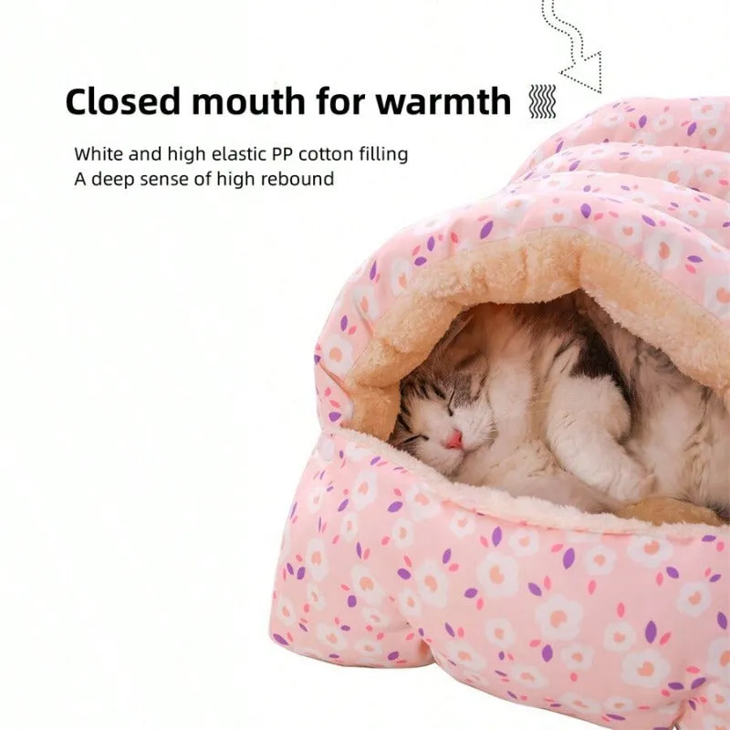 Pink Floral Detachable Pet Bed