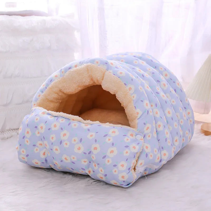 Pink Floral Detachable Pet Bed