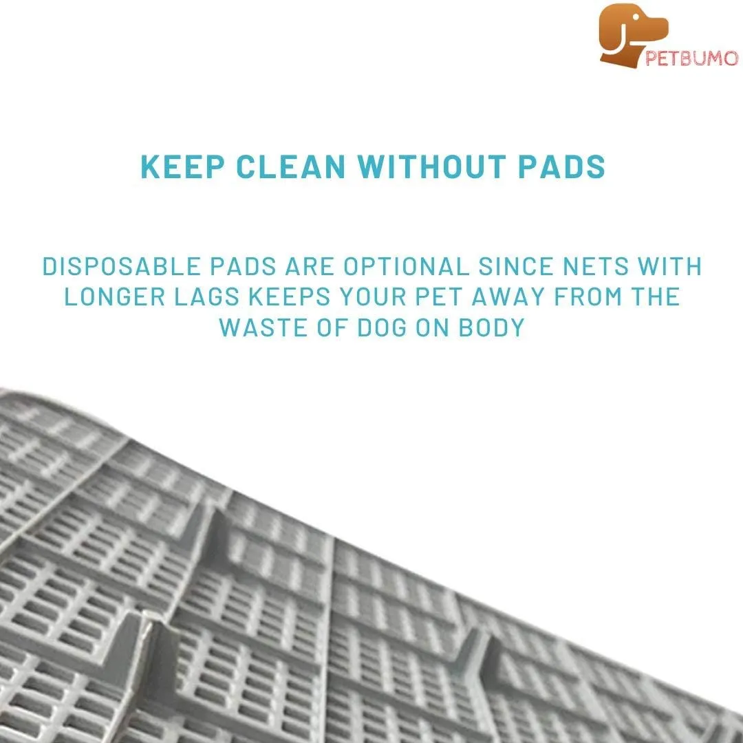 PS KOREA] Indoor Dog Potty Tray  with Protection Wall Every Side for No Leak, Spill, Accident - Keep Paws Dry and Floors Clean (Wine)   Pee PAD 100 PCS