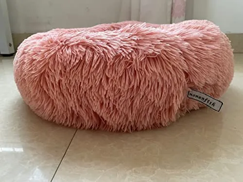 Puppy Bed for Small Dogs Pink Small Pet Bed with Blanket Washable Calming Faux Fur Burrow Doggie Beds for Chihuahua Cat Kitten