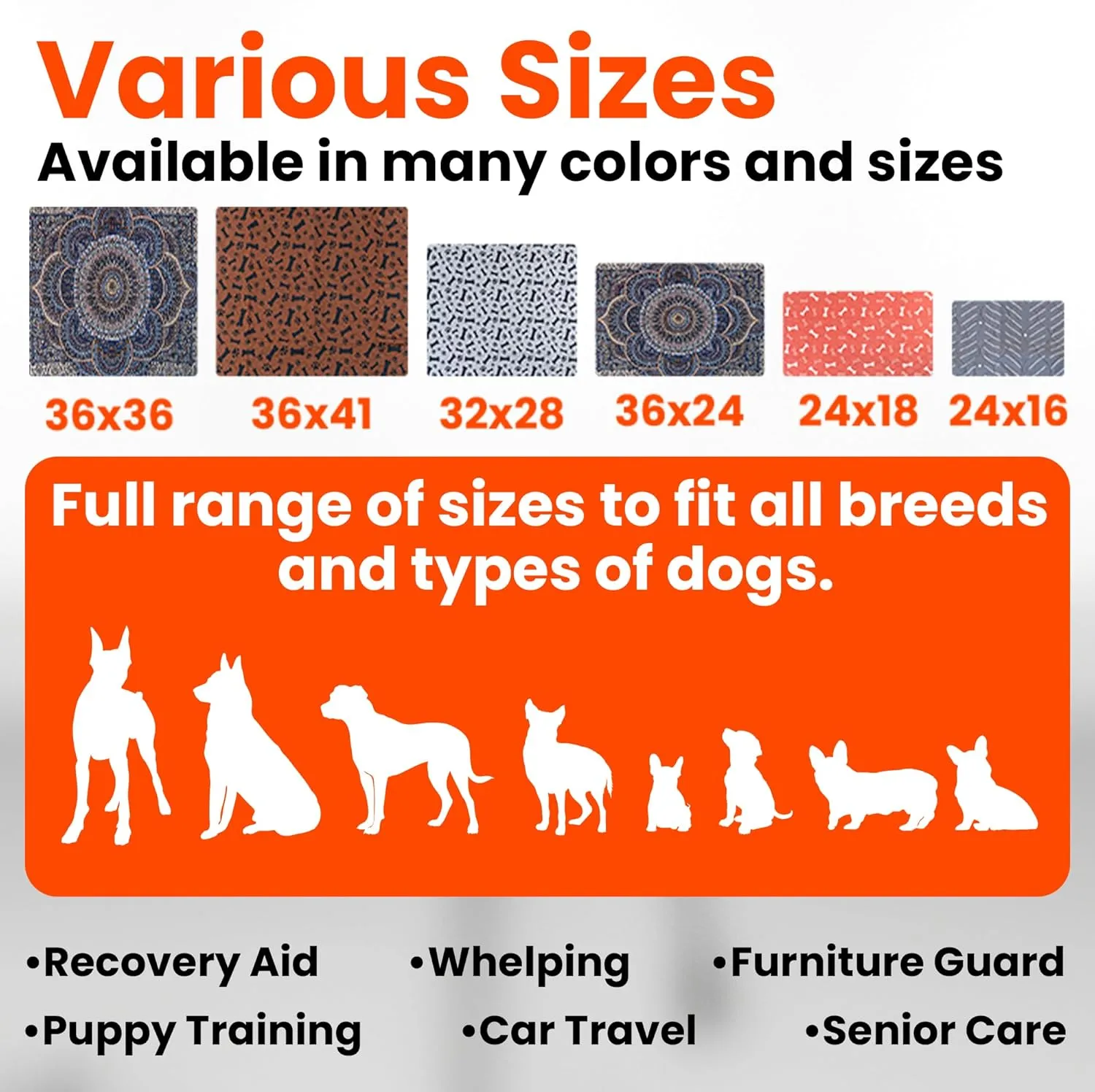 Reusable Puppy Potty Training Pad 16x24 - 2Pack Super Absorbent Washable Pee Pads for Dogs - Waterproof Cloth Whelping Blankets - Urine Leakage & Non-Slip Mat for Playpen Crate Carpet