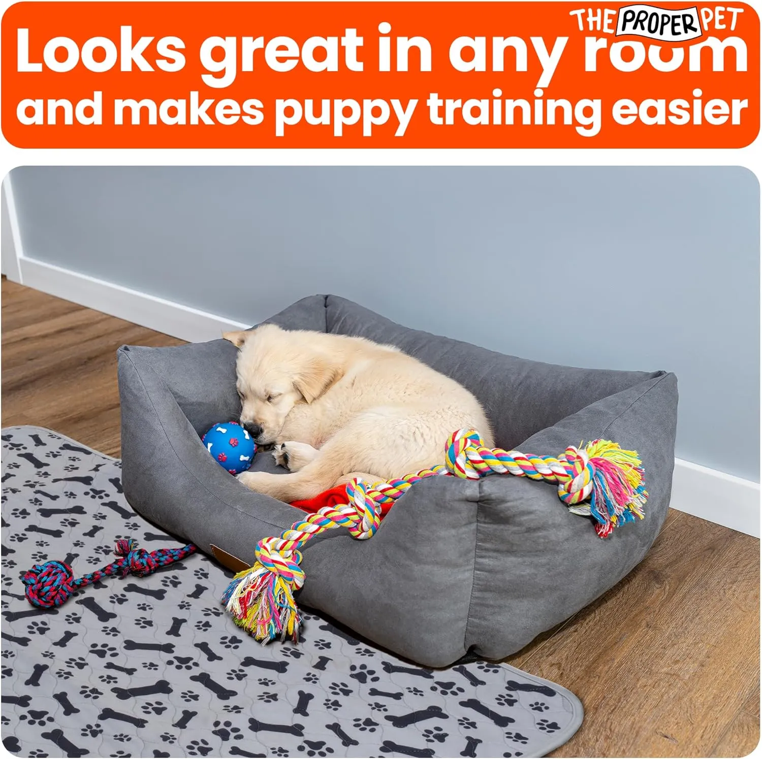 Reusable Puppy Potty Training Pad 16x24 - 2Pack Super Absorbent Washable Pee Pads for Dogs - Waterproof Cloth Whelping Blankets - Urine Leakage & Non-Slip Mat for Playpen Crate Carpet