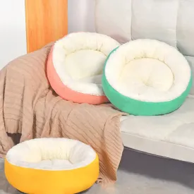 Round Plush Pet Nest Bed