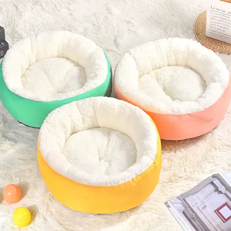 Round Plush Pet Nest Bed