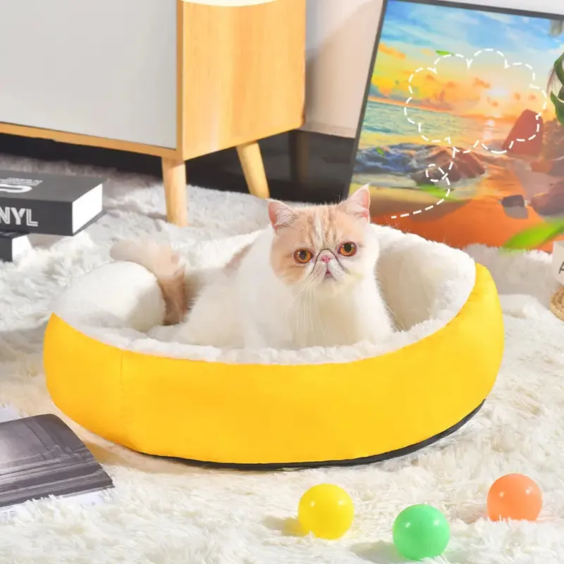Round Plush Pet Nest Bed