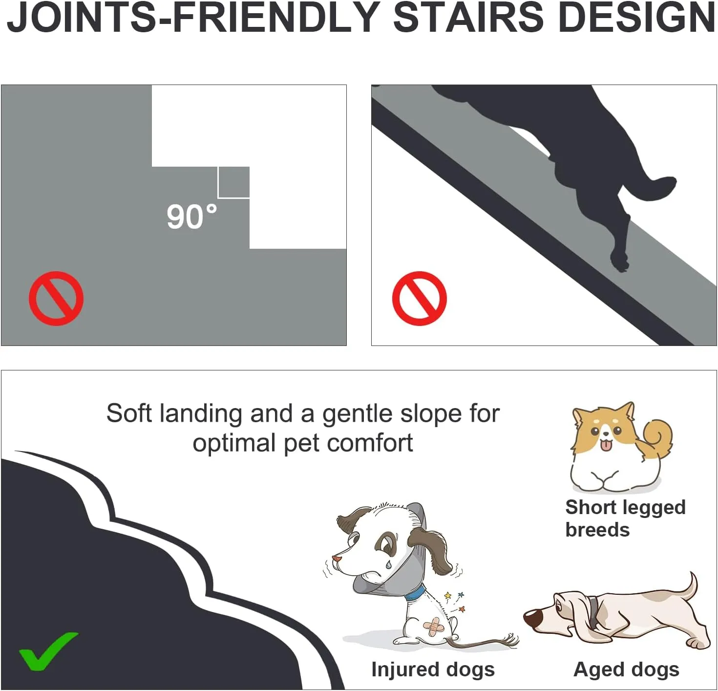 Ryoizen Dog Stairs for Small Pets, 2 Tiers Steps for Bed Couch up to 14'', High Density Foam Ramp Ladder for Puppy, Cat, Waterproof Non-Slip Pet Steps, Tan