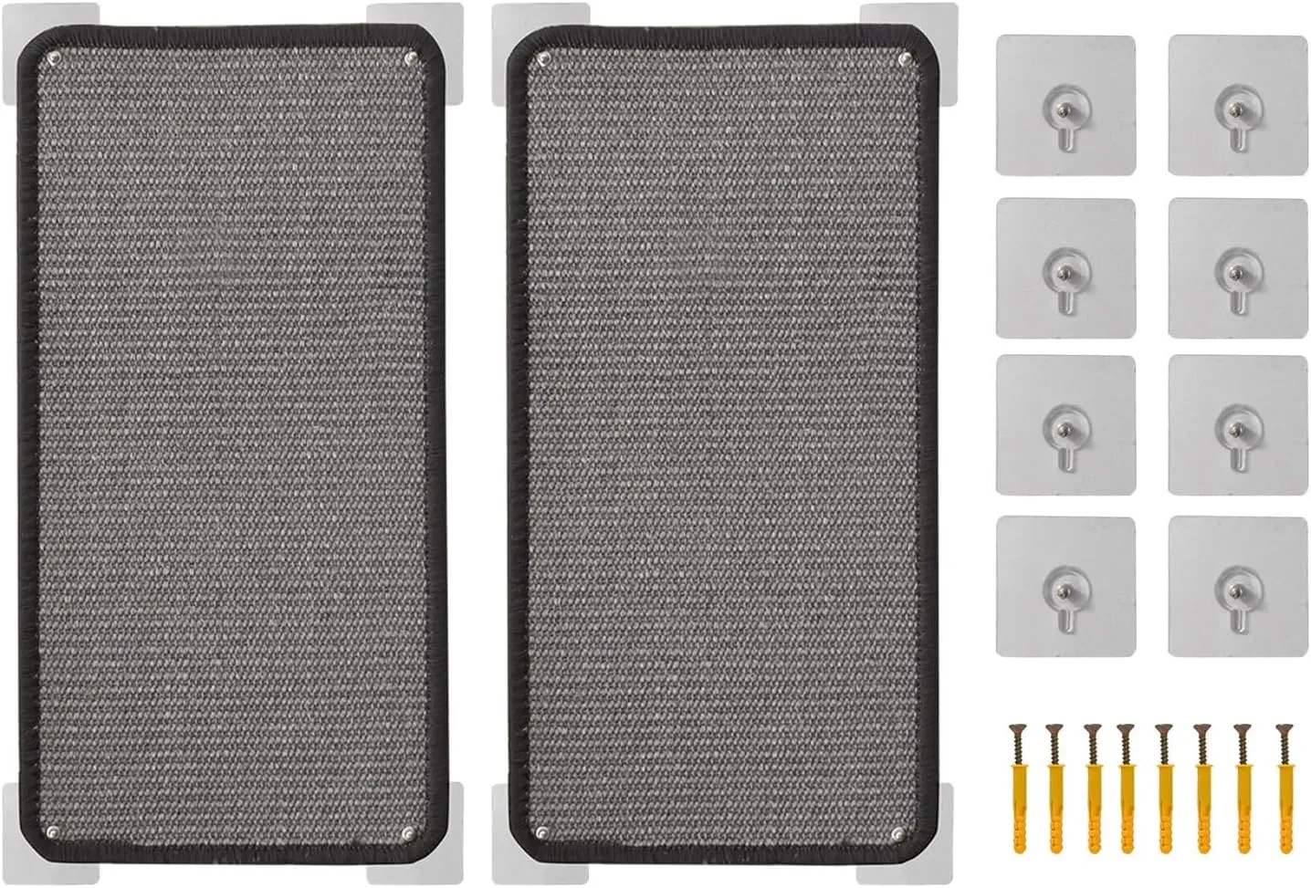 Self Adhesive Cat Scratching Mat, Cat Wall Scratcher - 2 Pack, Grey