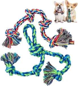 SHARLOVY Puppy Teething Toys for Small Dogs, 2 Pack Cotton Dog Rope Toy for Small Breed Aggressive Chewers, Interactive Puppy Playing Kit with Teething Rope, Tug-of-War