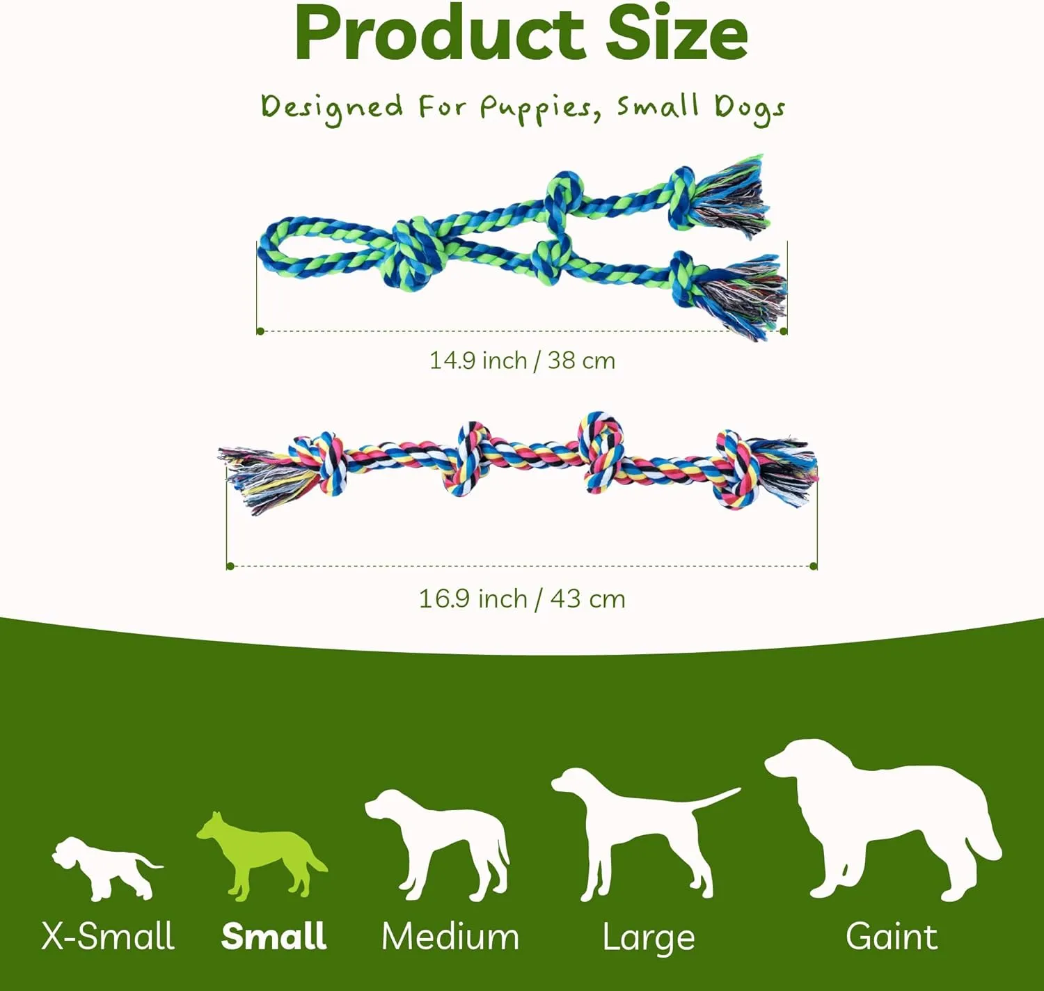 SHARLOVY Puppy Teething Toys for Small Dogs, 2 Pack Cotton Dog Rope Toy for Small Breed Aggressive Chewers, Interactive Puppy Playing Kit with Teething Rope, Tug-of-War