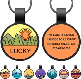 Silent Dog Tags, Personalized Engraved Silicone Dog and Cat Name Pet ID Tags, Soundless No More Jingling Dog Tags (1 PCS,Round)