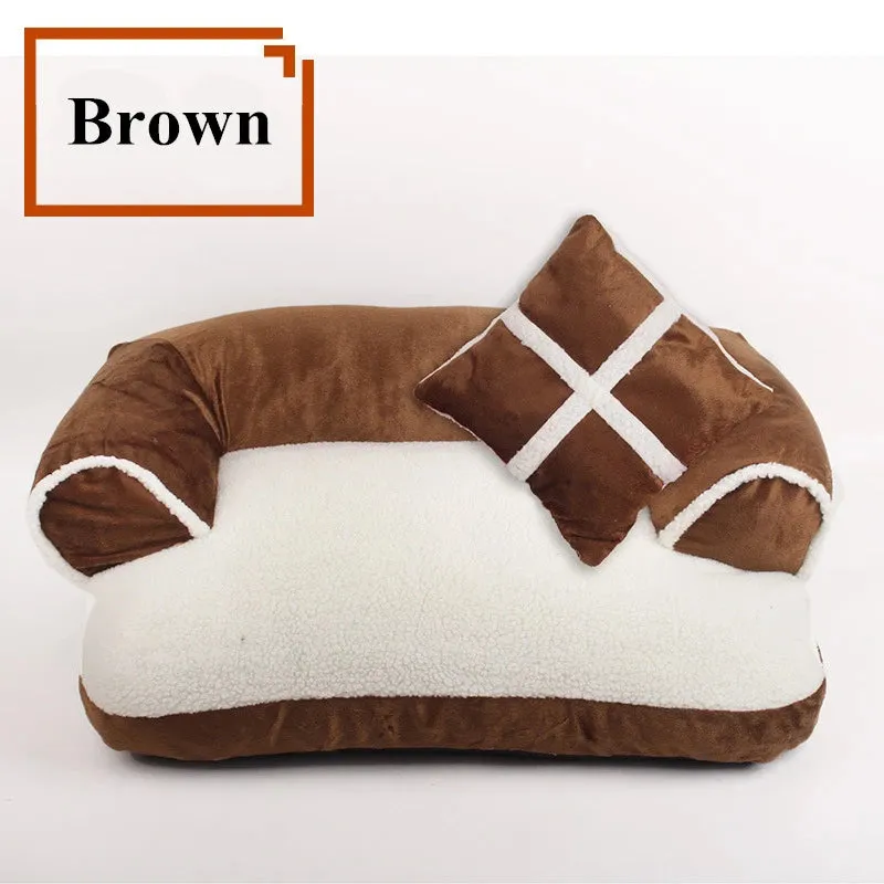 Soft Dog Beds Cat Sofa - Best Pet House for Small to Medium Dogs and Cats, Classic England Style Winter Warm Sleeping Bed, Puppy Mat