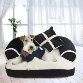 Soft Dog Beds Cat Sofa - Best Pet House for Small to Medium Dogs and Cats, Classic England Style Winter Warm Sleeping Bed, Puppy Mat