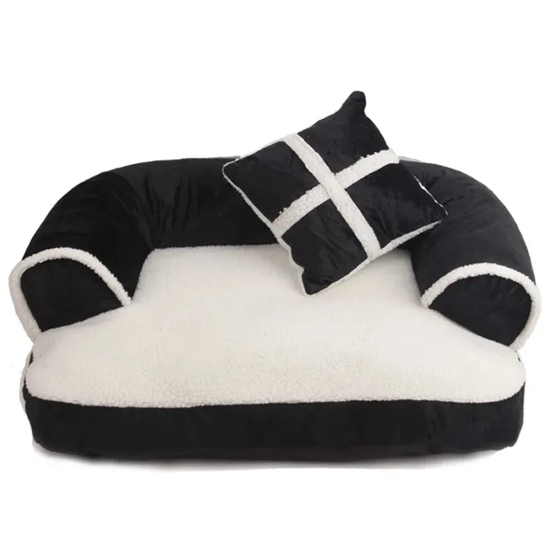 Soft Dog Beds Cat Sofa - Best Pet House for Small to Medium Dogs and Cats, Classic England Style Winter Warm Sleeping Bed, Puppy Mat