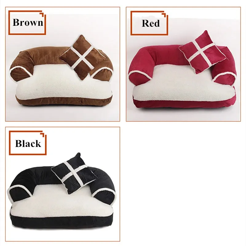 Soft Dog Beds Cat Sofa - Best Pet House for Small to Medium Dogs and Cats, Classic England Style Winter Warm Sleeping Bed, Puppy Mat