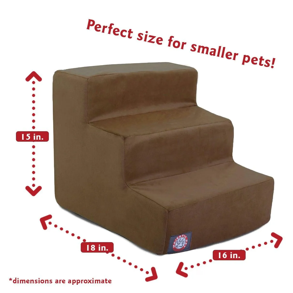 Suede 3 Step Pet Stairs (Heavy Duty)