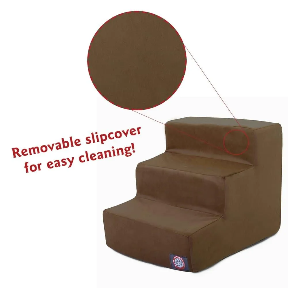 Suede 3 Step Pet Stairs (Heavy Duty)