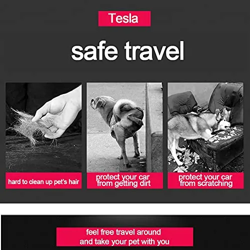 Tesla Model 3 Model Y Rear Seat Pet Cover, Waterproof Scratch Proof Nonslip Pet Dog Back Seat Covers Hammock for Model 3 Y Winter Accessories