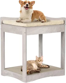 unipaws Cat Window Perch, Pet Bunk Bed for Small Dogs and Cats, Elevated Dog Bed Cat Bed with Cushion and Cat Scratch Pad