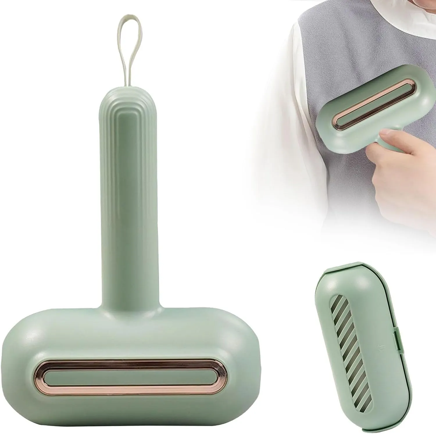 VESNIBA Reusable Lint Rollers Washable Pet Hair Remover Lint Roller Compact Portable Lint Roller For Pet Hair Clothes Hair Dust Laundry Fabric Softener Sheets Reflect Animal Hair (Green, One Size)