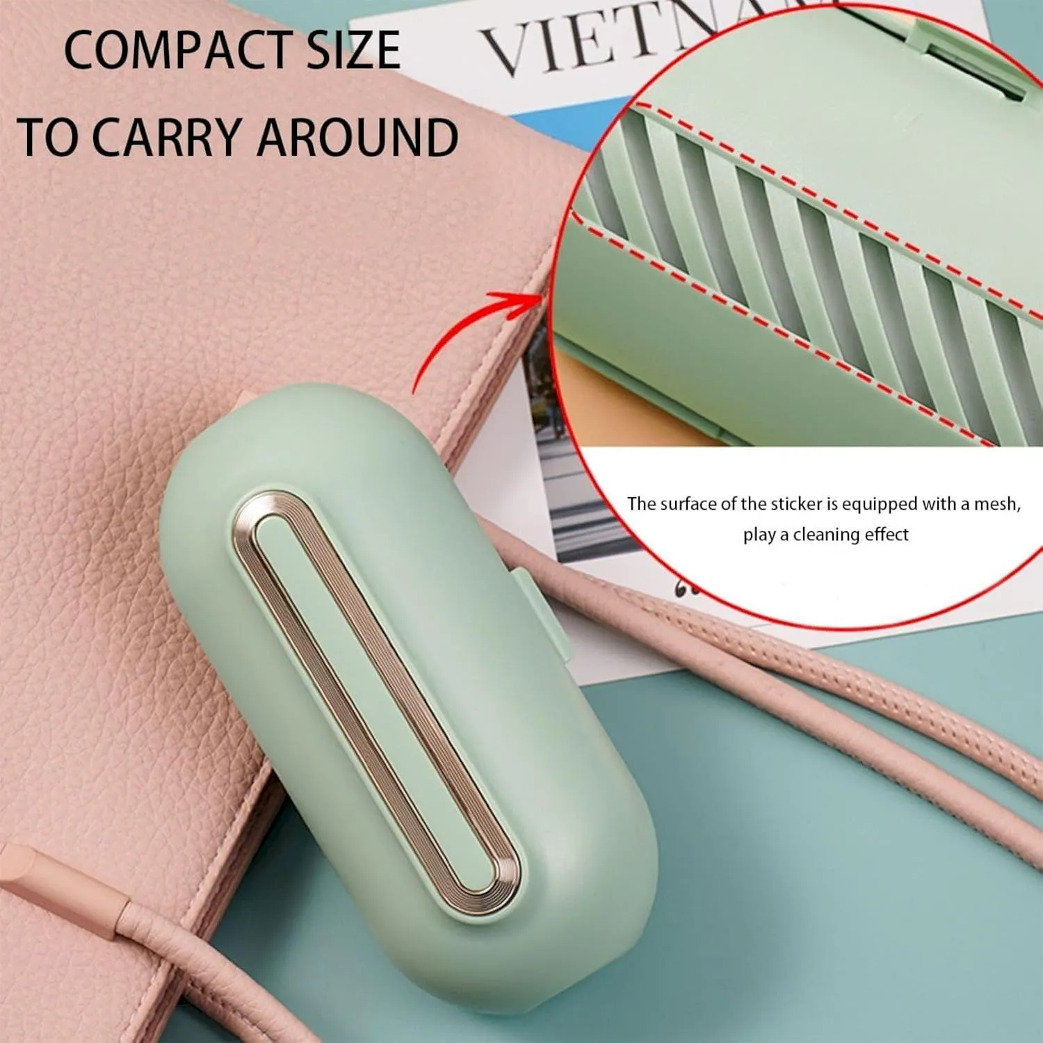 VESNIBA Reusable Lint Rollers Washable Pet Hair Remover Lint Roller Compact Portable Lint Roller For Pet Hair Clothes Hair Dust Laundry Fabric Softener Sheets Reflect Animal Hair (Green, One Size)