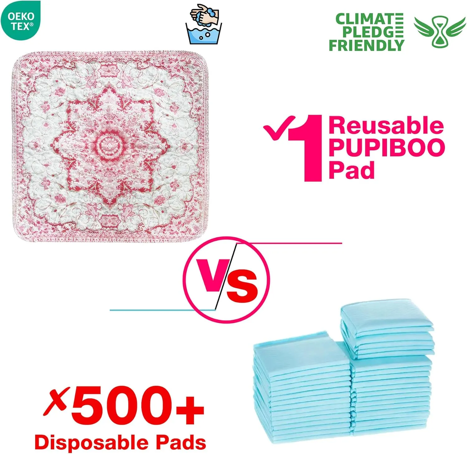 Washable Pee Pads for Dogs - Super Absorbent Reusable Puppy Training Pads - 100% Waterproof, Leak-Proof & Non-Slip Whelping Pads for Pet Housebreaking