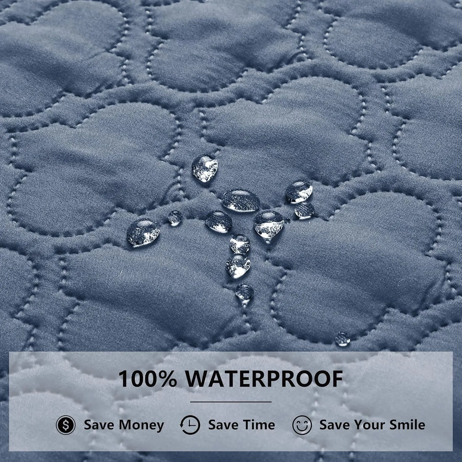 Waterproof Dog Blanket, Washable Pet Couch Covers for Dogs, Sofa Bed Furniture Protector Cover for Puppy Kids Reversible(68x82 Inch, Darkblue Lighblue)