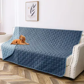 Waterproof Dog Blanket, Washable Pet Couch Covers for Dogs, Sofa Bed Furniture Protector Cover for Puppy Kids Reversible(68x82 Inch, Darkblue Lighblue)