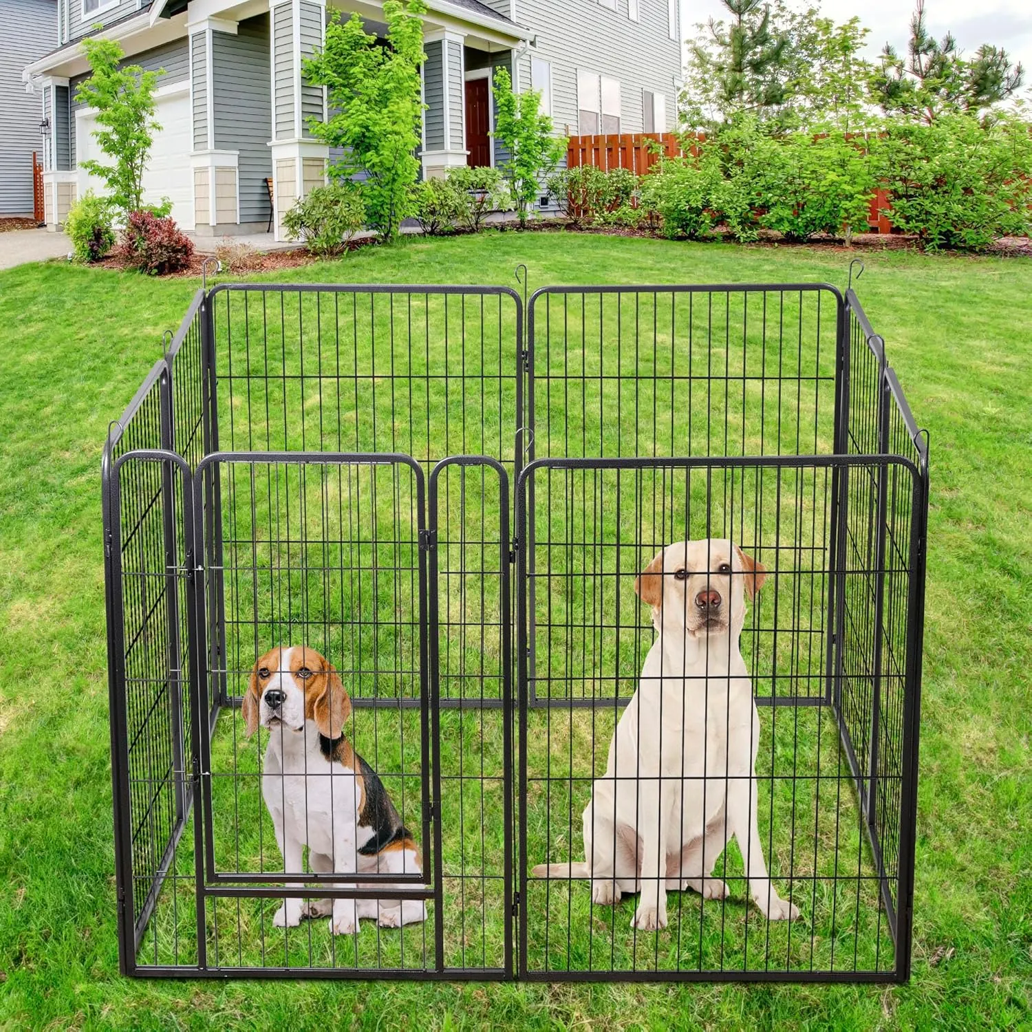 ZENY Dog Playpen 40Inch 8 Panels, Heavy Duty Pet Dog Pen Indoor, Metal Dog Fence with Doors, Foldable Animal Outdoor Exercise Pen for Yard, RV, Camping
