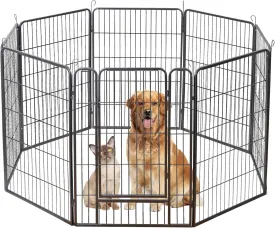 ZENY Dog Playpen 40Inch 8 Panels, Heavy Duty Pet Dog Pen Indoor, Metal Dog Fence with Doors, Foldable Animal Outdoor Exercise Pen for Yard, RV, Camping
